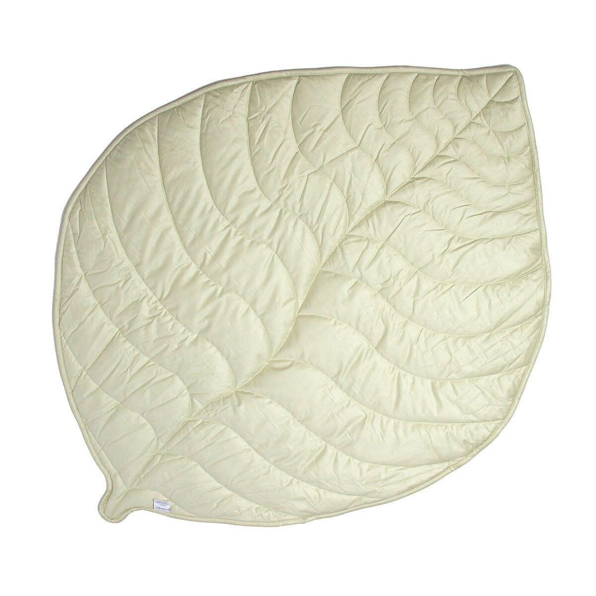 Thick Sherpa Cotton Baby Play Mat Jabaloo #Color_Pearl-Sherpa-Leaf