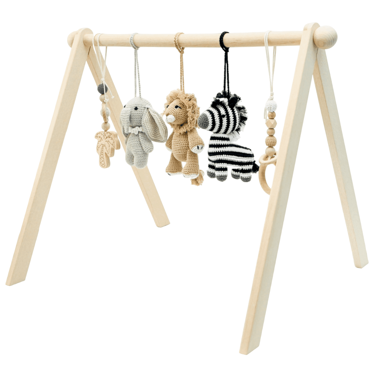 Baby Gym with Handmade Crochet Toys Jabaloo Safari #toys_safari