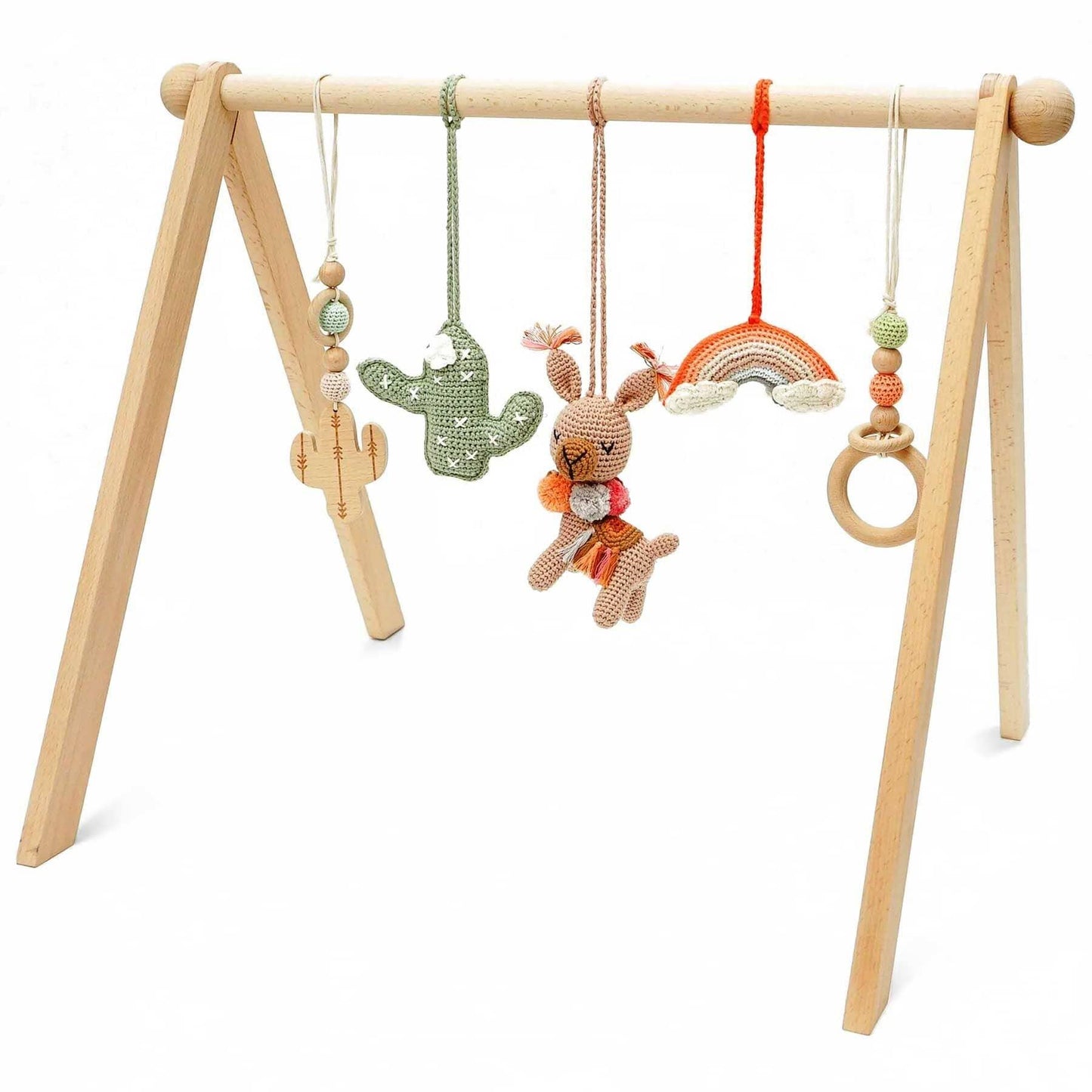 Baby Gym with Handmade Crochet Toys Jabaloo #toys_desert