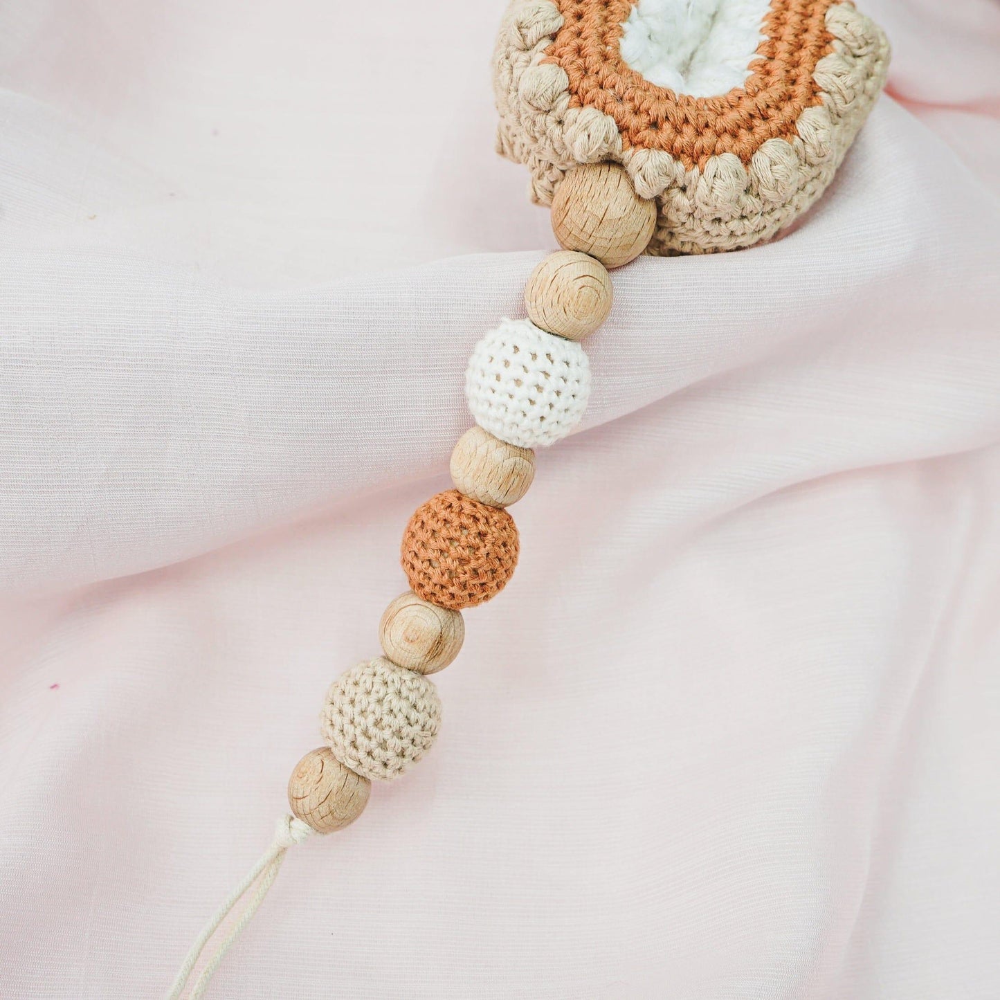 Crochet Rainbow Pacifier Clip toys Jabaloo