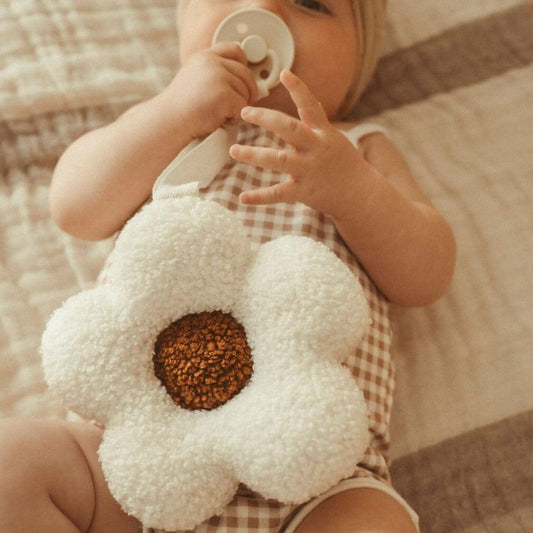 Teddy Pacifier Clip and Comforter toys Jabaloo Daisy