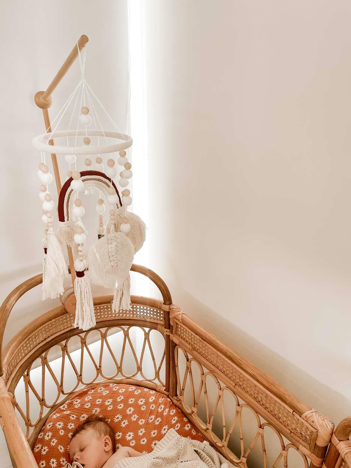 Handmade Boho Nursery Mobile | Macrame Rainbow Jabaloo