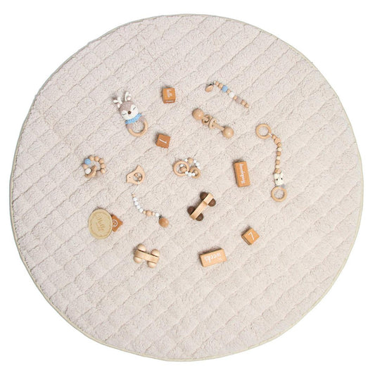 Large & Thick Sherpa Cotton Play Mat Jabaloo Pearl #color_pearl-sherpa