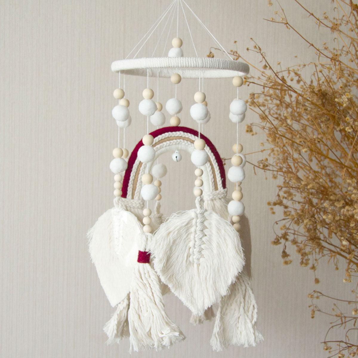 Handmade Boho Nursery Mobile | Macrame Rainbow Jabaloo