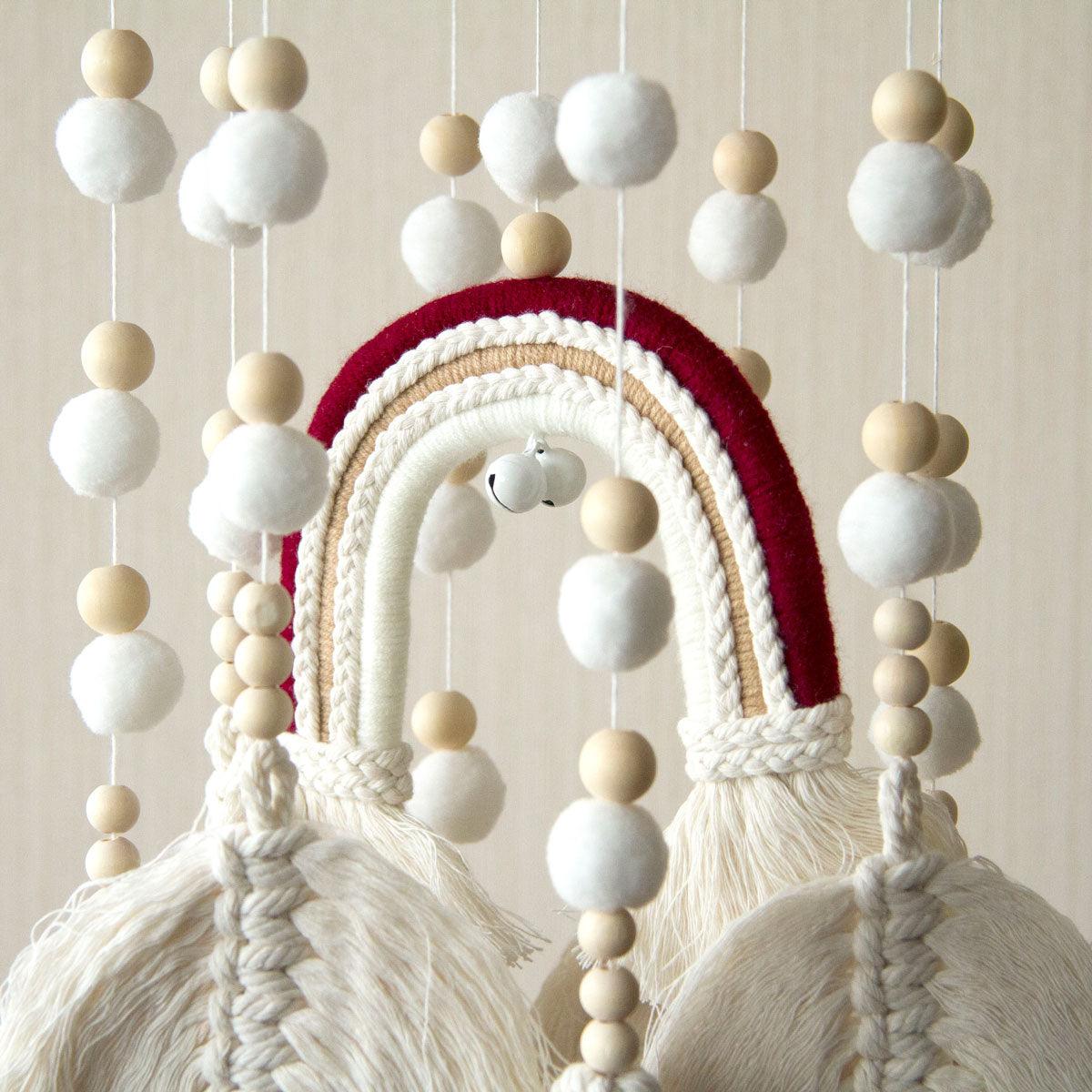 Handmade Boho Nursery Mobile | Macrame Rainbow Jabaloo