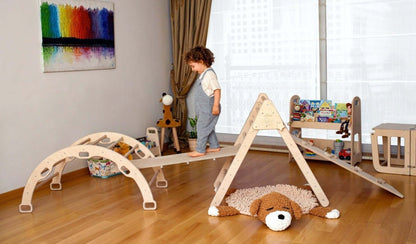 4 Pieces Montessori Climbing Set - Climbing Triangle - Arch/Rocker and 2 Ramps