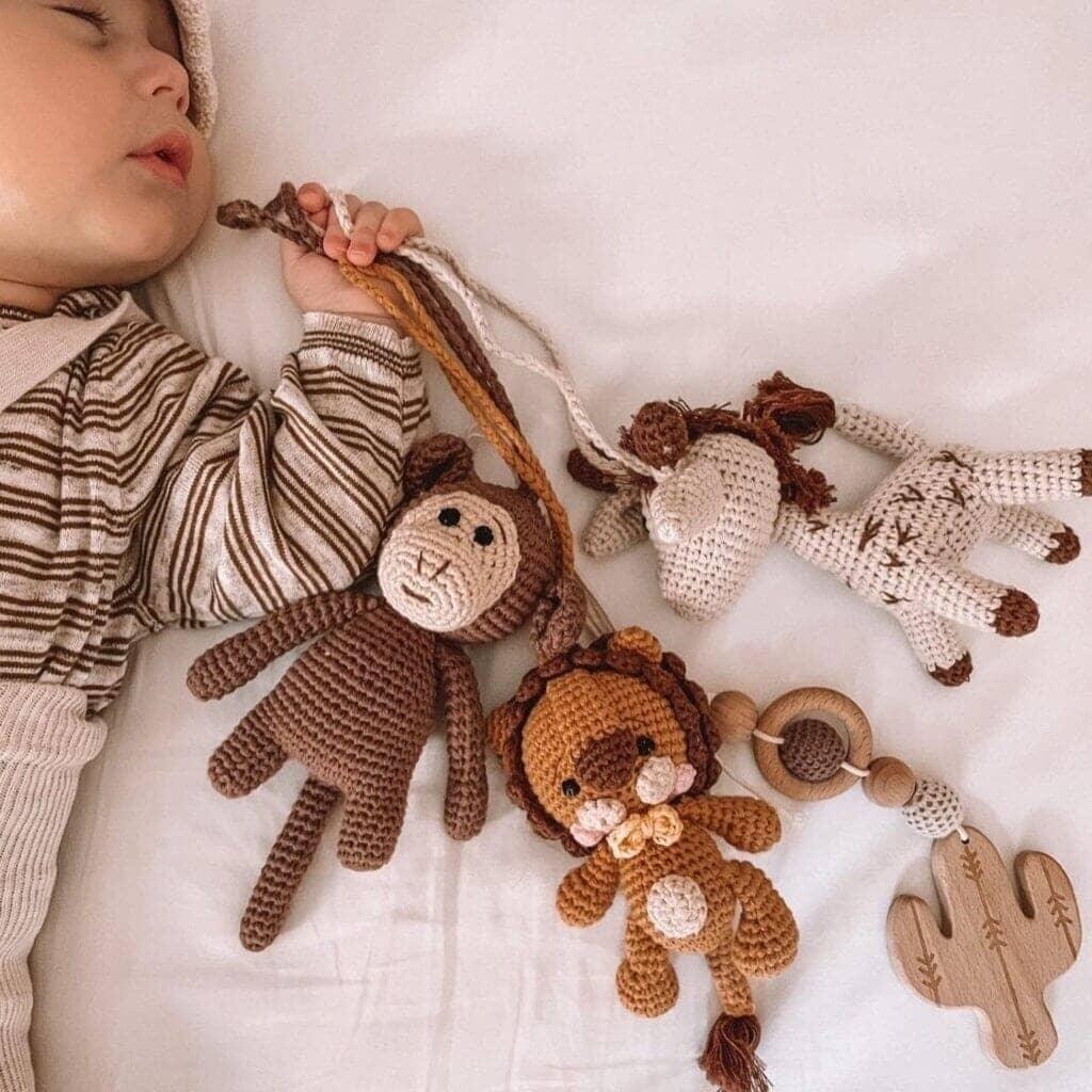 Handmade, Organic Cotton Baby Toys | Jabaloo #toys_savanna-friends