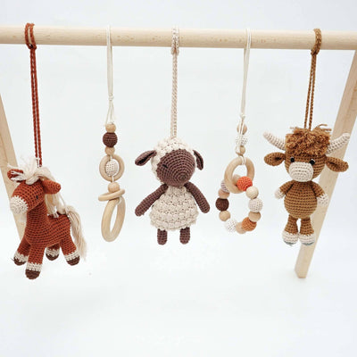 Handmade Crochet Toys for Baby Gym | Farm House toys Jabaloo 