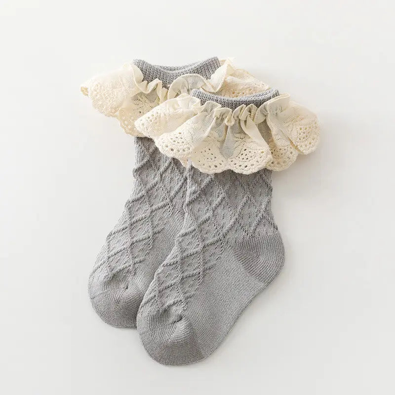 Ruffled Baby Socks Jabaloo Grey 