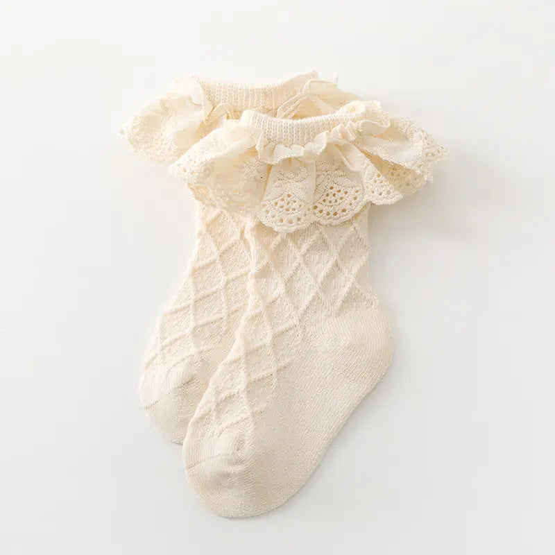 Ruffled Baby Socks Jabaloo Cream 