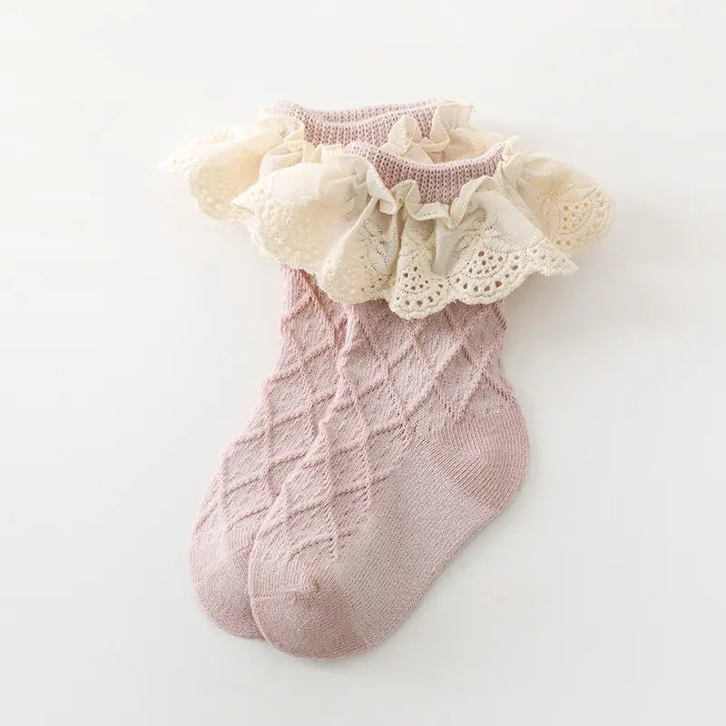 Ruffled Baby Socks Jabaloo Soft Rose 