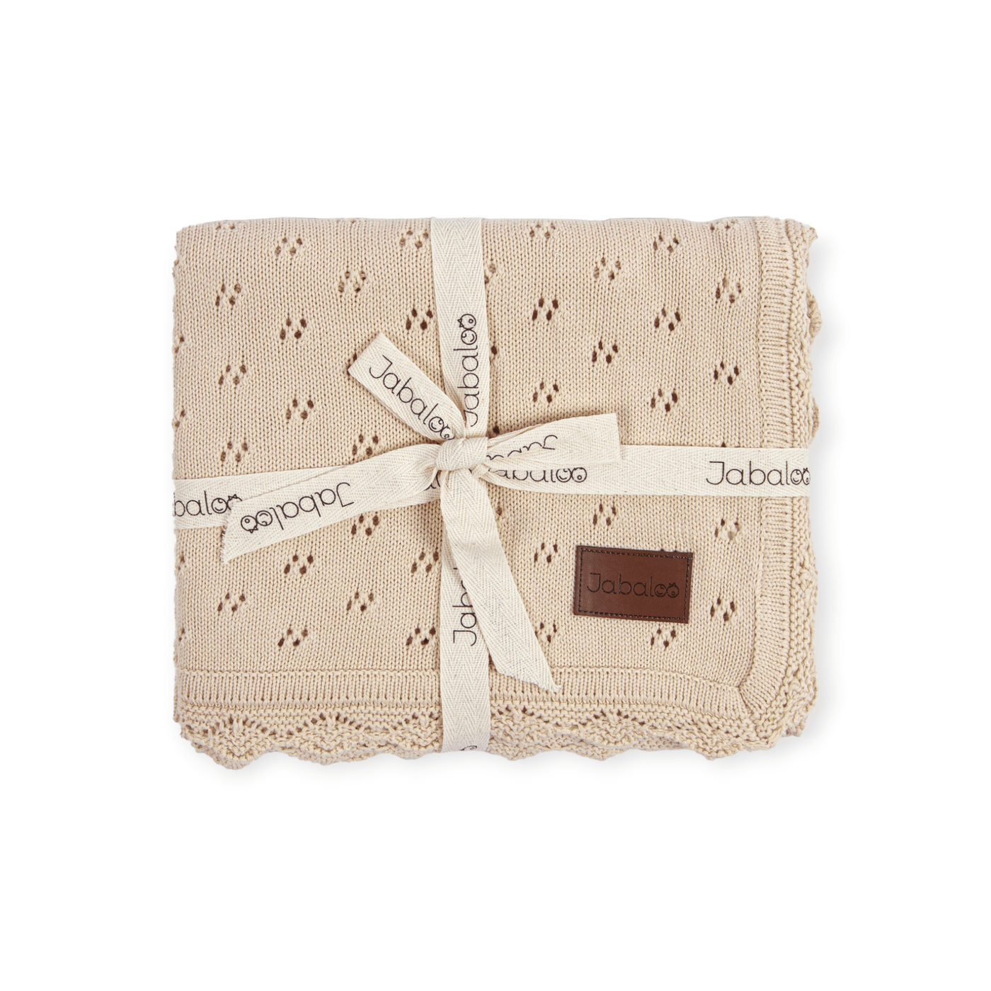 Ultra Soft Cotton Knitted Baby Blanket sleep Jabaloo Caramel 