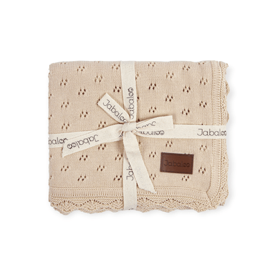 Ultra Soft Cotton Knitted Baby Blanket sleep Jabaloo Caramel 
