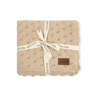 Ultra Soft Cotton Knitted Baby Blanket sleep Jabaloo Coffee 