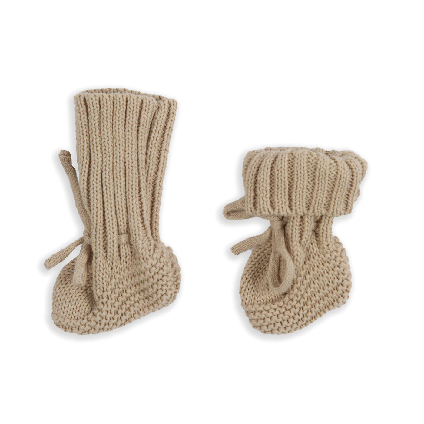 Handmade Knit Booties Jabaloo Coffee 