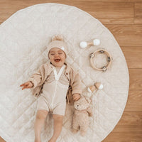 French Linen Deluxe Thick Quilted Play Mat Jabaloo