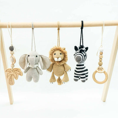 Handmade Crochet Toys for Baby Gym | Safari toys Jabaloo 