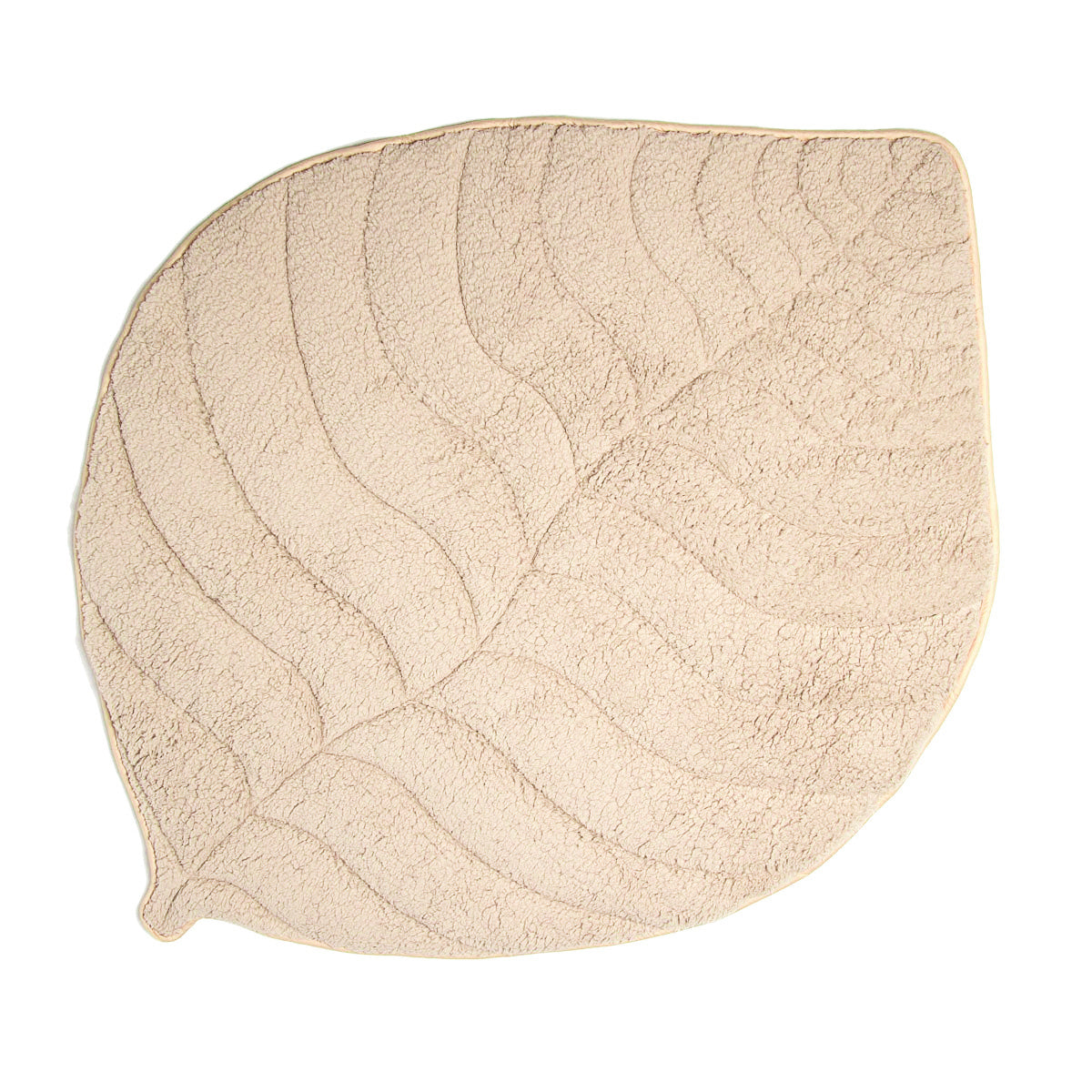 Extra Thick Sherpa Cotton Play Mat Jabaloo Ivory Sherpa Leaf #color_ivory-sherpa-leaf