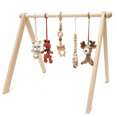 Baby Gym with Crochet Toys Baby Play Gym #Jabaloo Forest Family #toys_forest-family