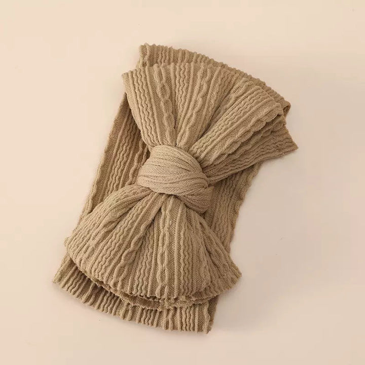 Cable Knit Bow Headband Jabaloo Walnut