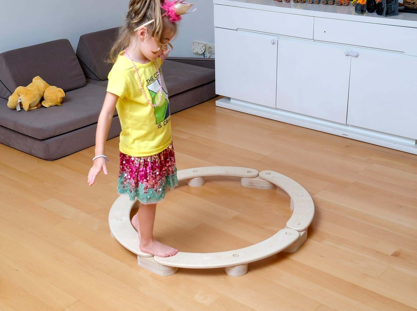 Montessori Circular Wooden Balance Beam Set