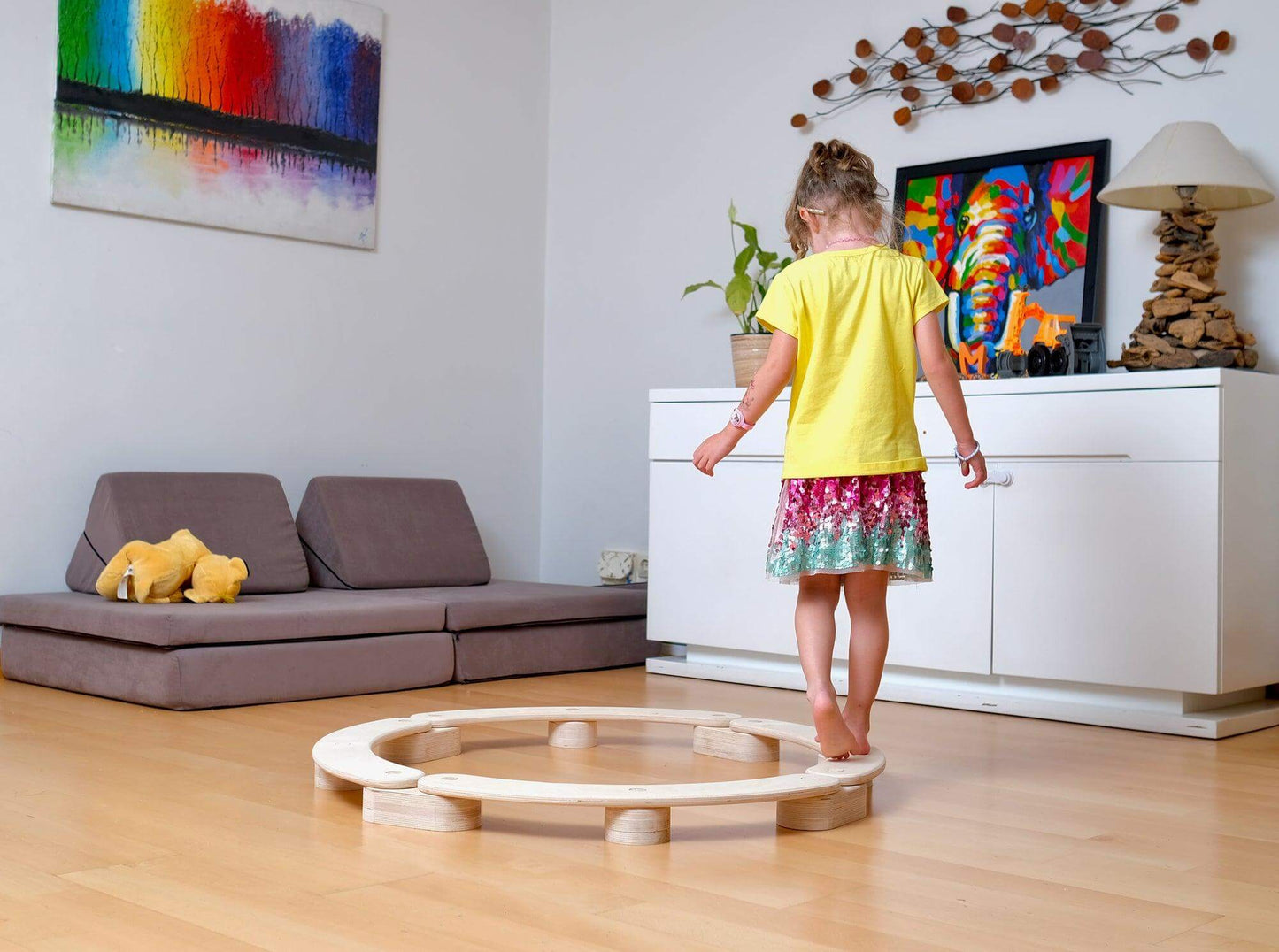 Montessori Circular Wooden Balance Beam Set