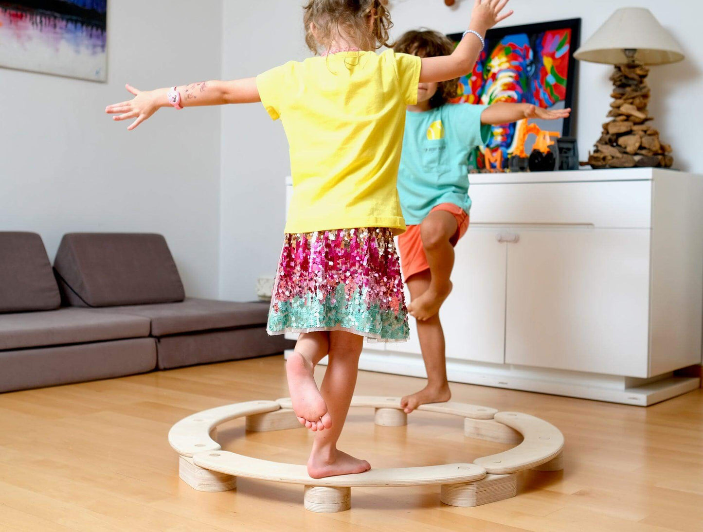 Montessori Circular Wooden Balance Beam Set