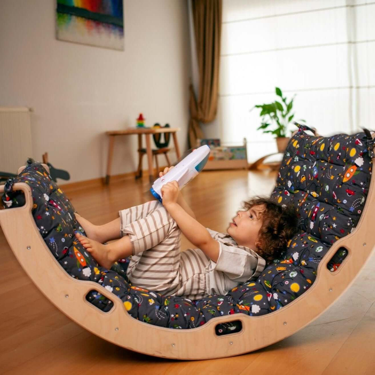 Montessori Climbing Arch Rocker and Space Cushion