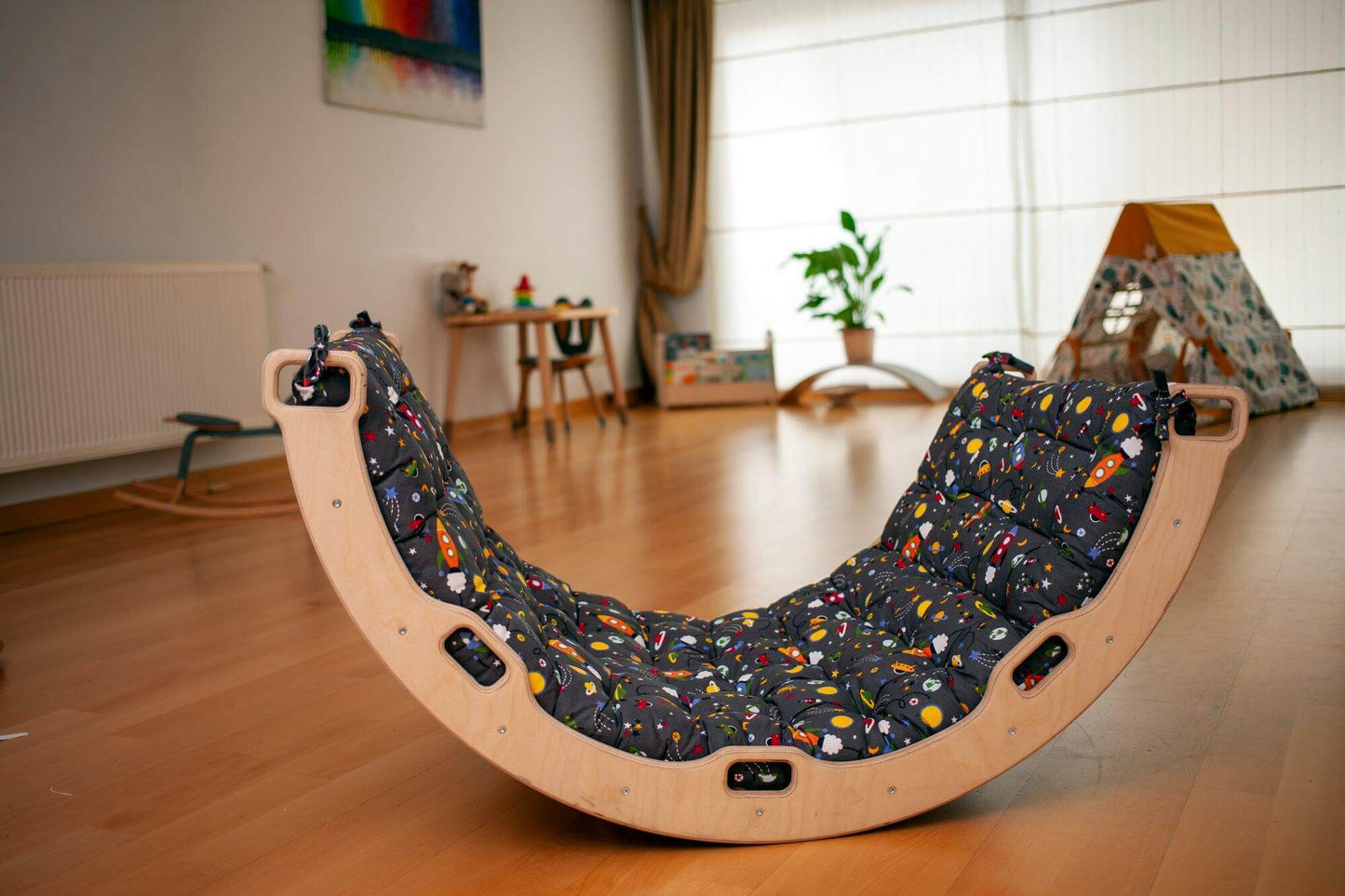 Montessori Climbing Arch Rocker and Space Cushion