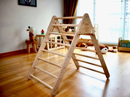 Toddler Montessori Wooden Gym Triangle Climber Set