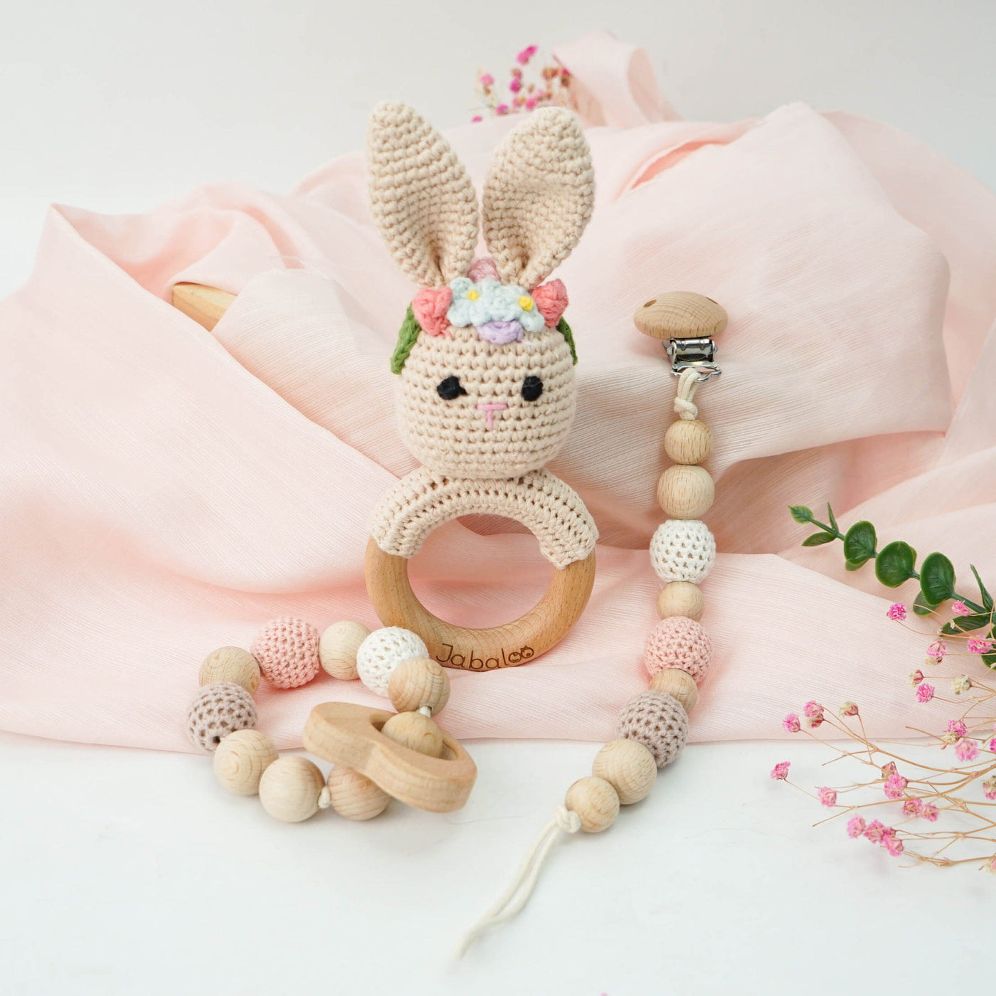 Handmade Flower Bunny Crochet Set toys Jabaloo Full Set