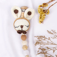 Crochet Sleeping Bunny Pacifier Clip toys Jabaloo
