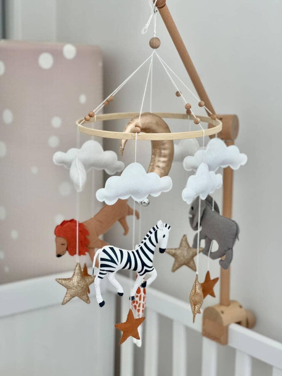 Handmade Safari Baby Mobile Adorable Nursery Decor Jabaloo