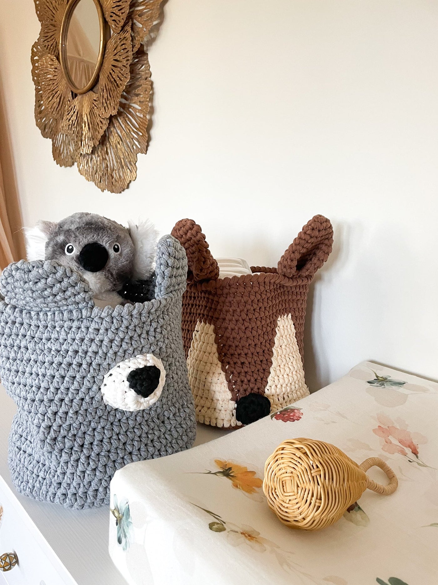 Handmade Crochet Storage Basket | Bear Jabaloo