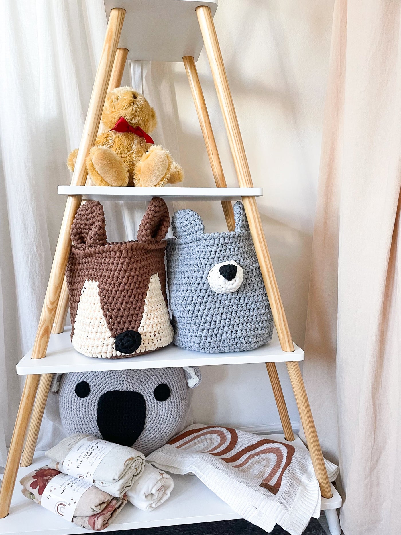 Handmade Crochet Storage Basket | Bear Jabaloo