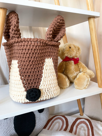 Handmade Crochet Storage Basket | Fox Jabaloo