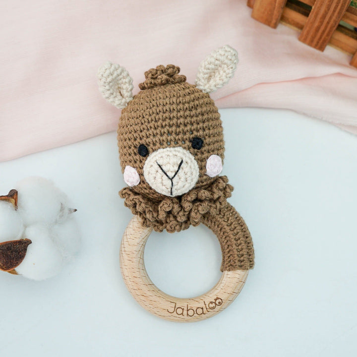 Handmade Llama Crochet Rattle toys Jabaloo 