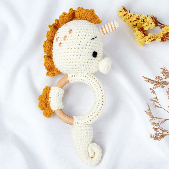 Handmade Seahorse Crochet Rattle toys Jabaloo