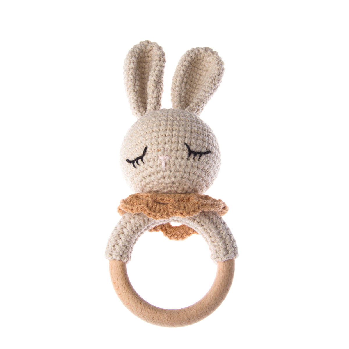Handmade Sleeping Bunny Crochet Rattle toys Jabaloo