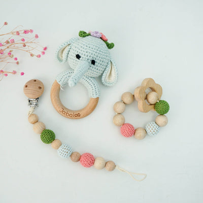 Handmade Flower Elephant Crochet Set toys Jabaloo 