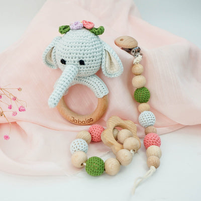 Handmade Flower Elephant Crochet Set toys Jabaloo 
