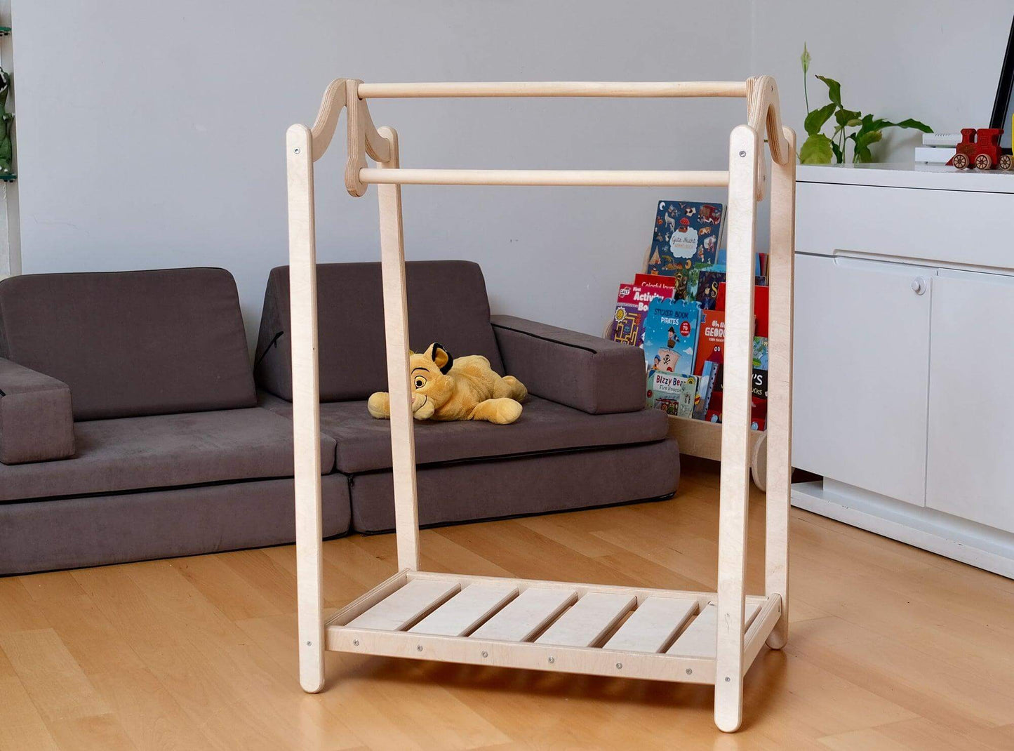 Montessori Wooden Kids Clothing Rack