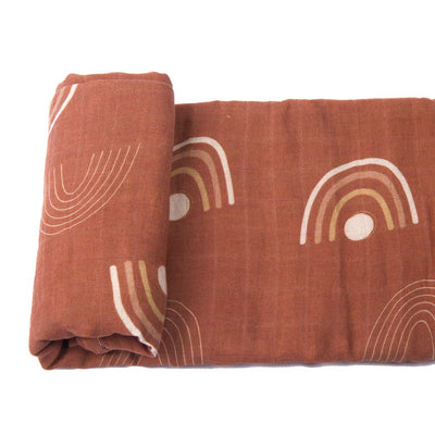 Ultra Soft Organic Swaddle Blanket | Vintage Rainbow sleep Jabaloo