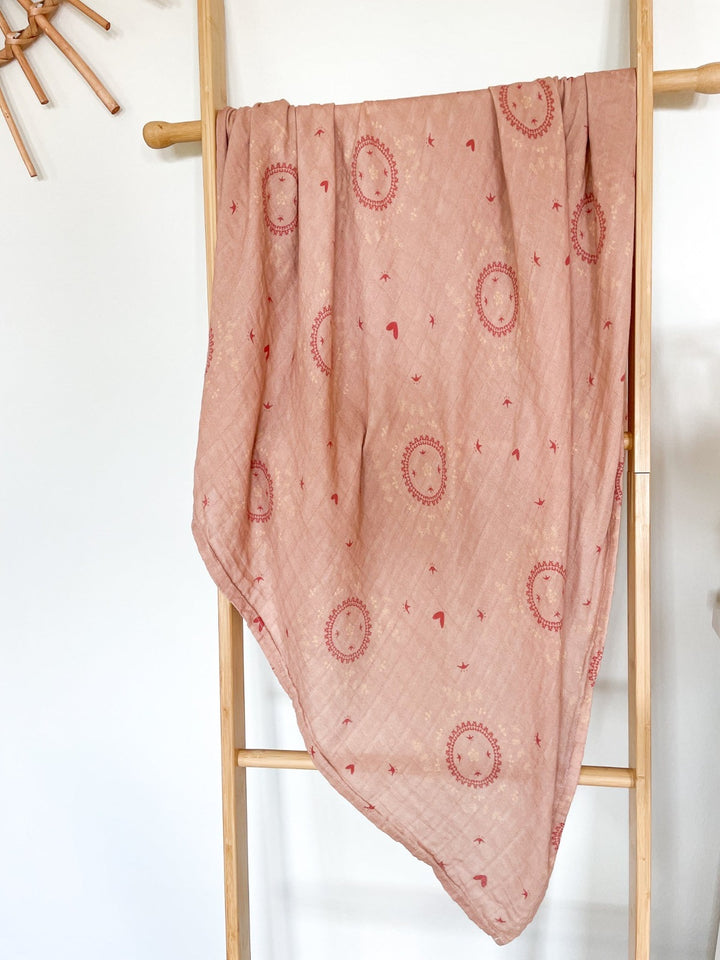 Ultra Soft Organic Swaddle Blanket | Peach Bloom sleep Jabaloo