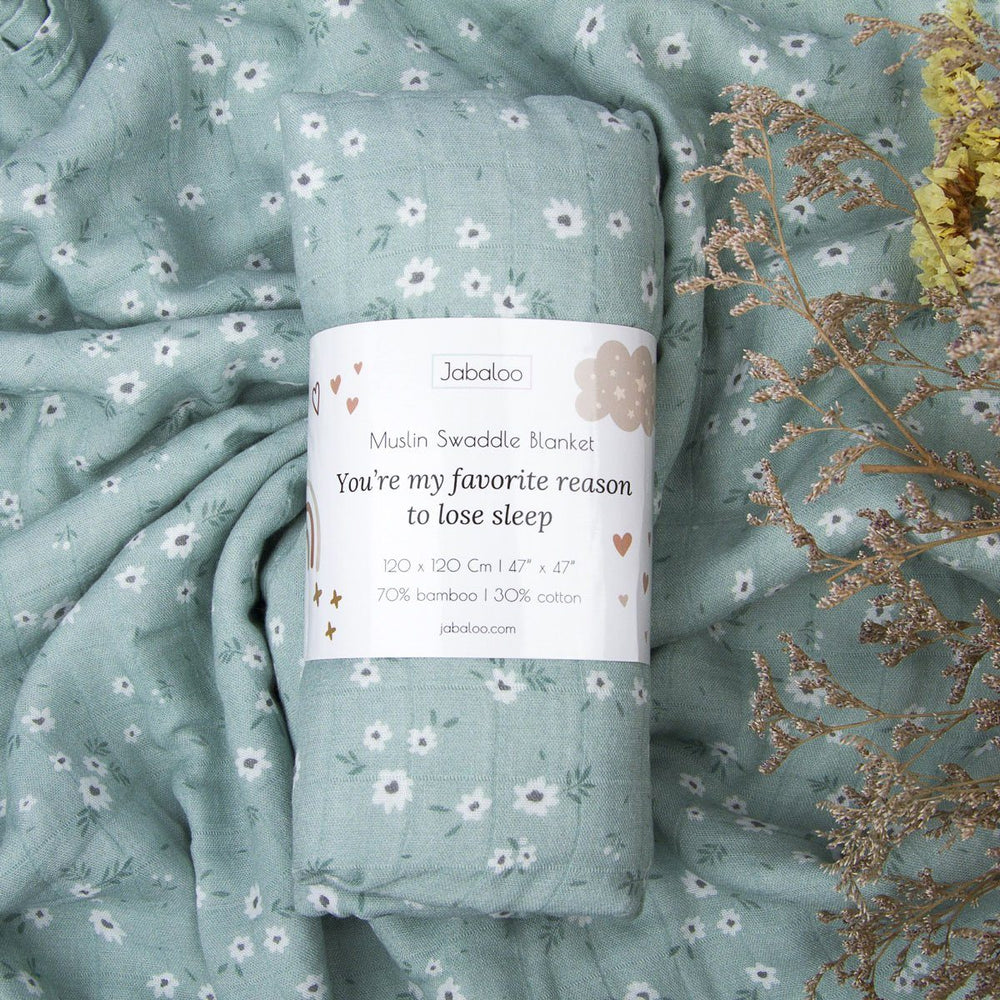 Ultra Soft Organic Swaddle Blanket | Garden Flowers sleep Jabaloo