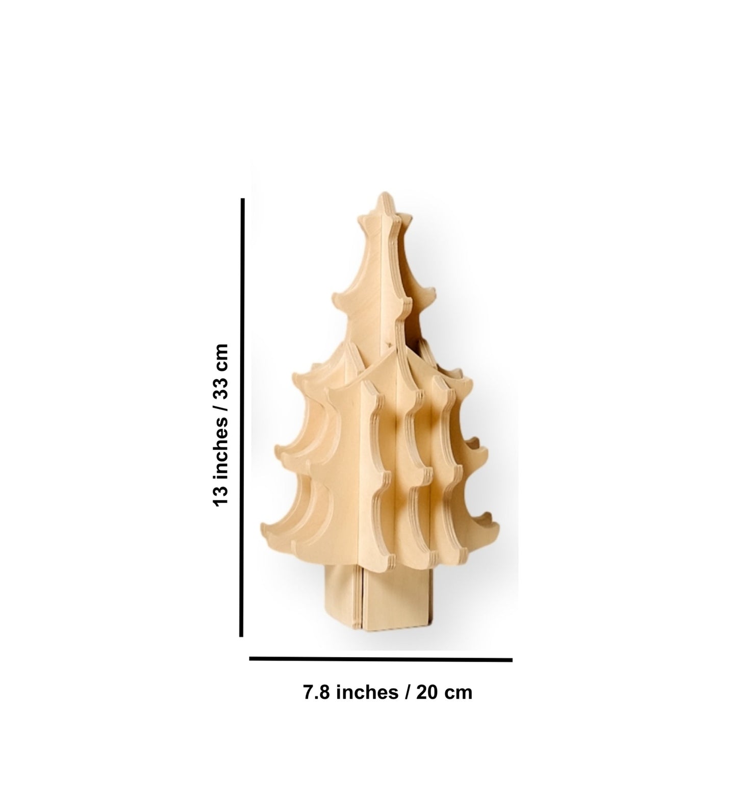 Montessori Wooden Christmas Tree and 10 handmade Felt Ornaments