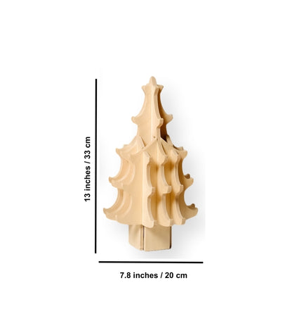 Montessori Wooden Christmas Tree and 10 handmade Felt Ornaments
