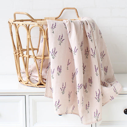 Ultra Soft Organic Swaddle Blanket | Floral sleep Jabaloo Lavender