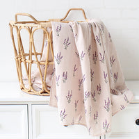 Ultra Soft Organic Swaddle Blanket | Floral sleep Jabaloo Lavender