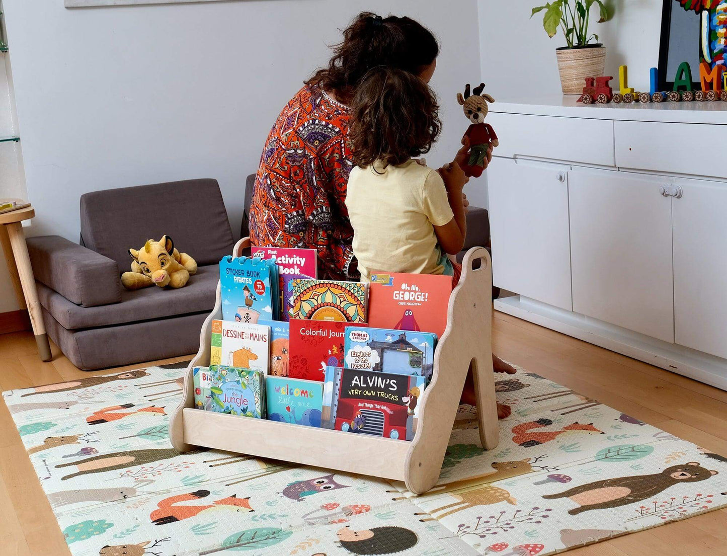 Montessori Wooden Bookshelf - Small Size